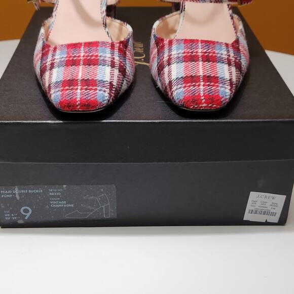 J. Crew Red Plaid Heels - Picture 12 of 13